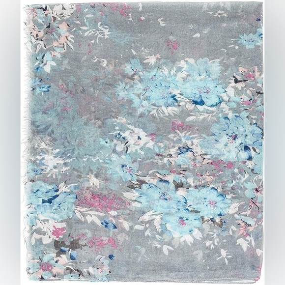 Lightweight Floral Flower Scarf Shawl Wrap - Picture 3 of 7